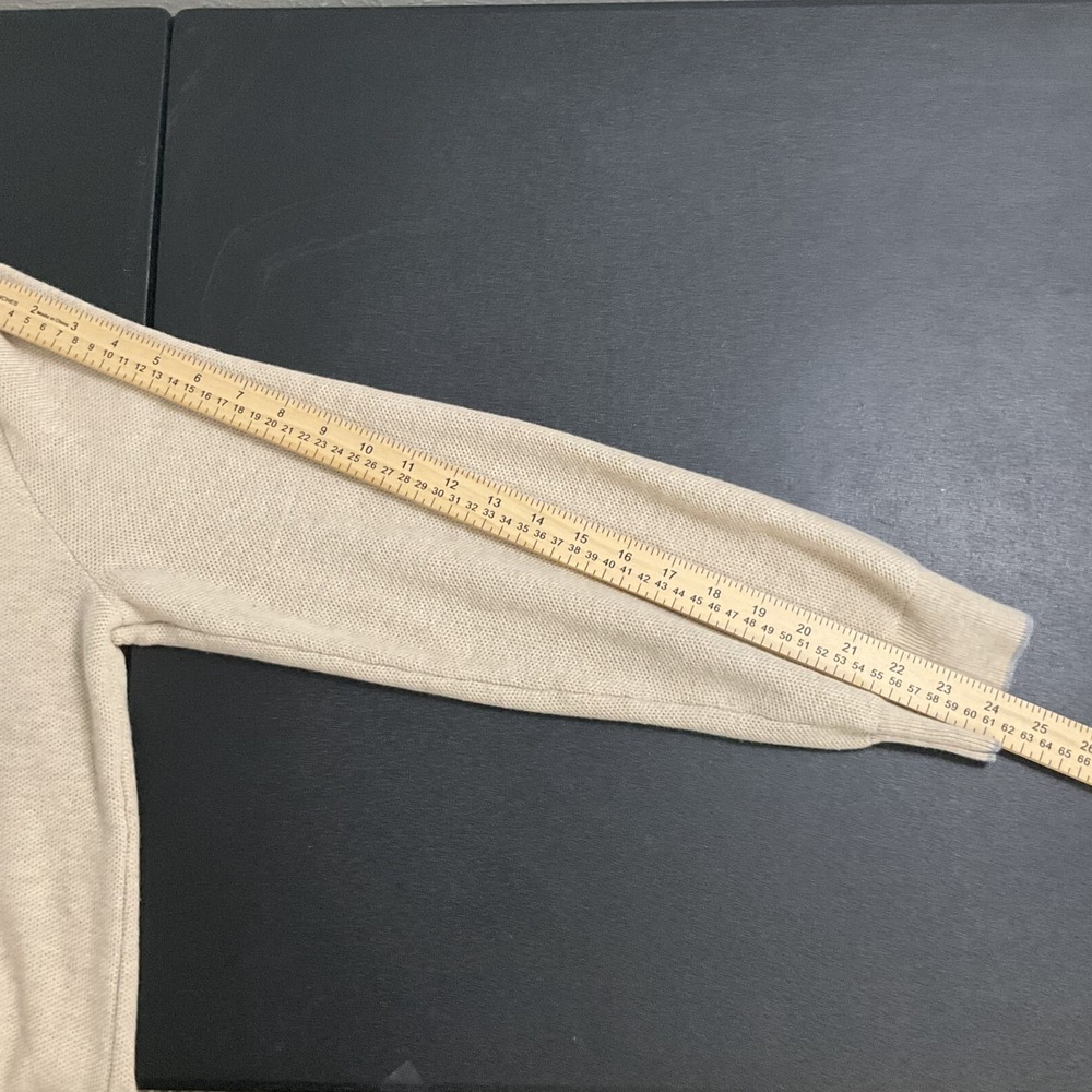 Polo Ralph Lauren Sweater Mens XL Beign 100% Cotton Knit Mock Neck Zip Pullover - Picture 6 of 10